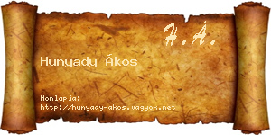 Hunyady Ákos névjegykártya